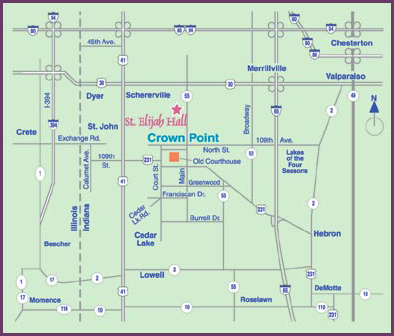 St Elijah Map | Northwest Indiana Banquet Wedding Hall For Rent